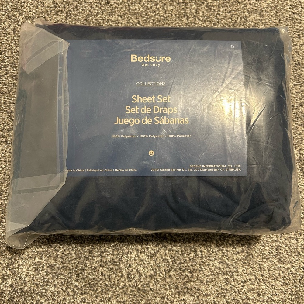 Navy Blue King Sheet Set